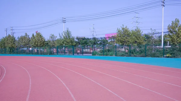 red and white sports playground