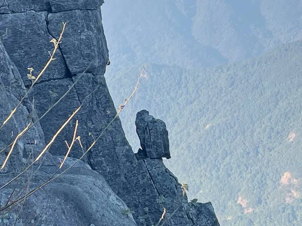 the top view of the rock formations in the mountains