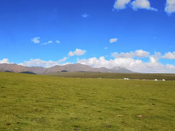 stock image beautiful landscape with mountains and clouds