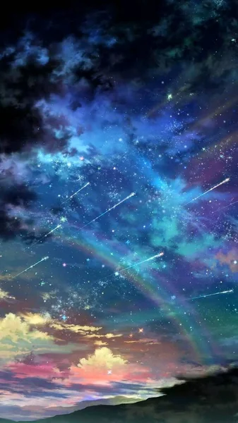 Красивое Ночное Небо Облаками — стоковое фото