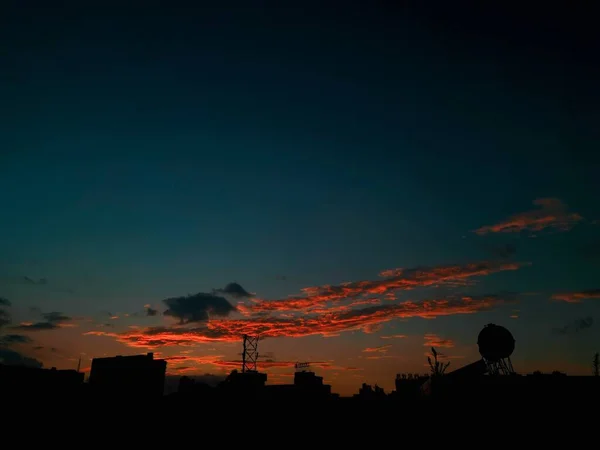 stock image beautiful sunset over the city