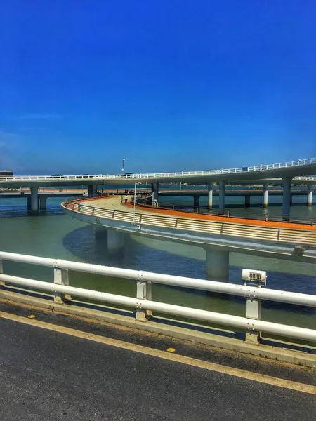 Vista Ciudad Del Puente Por Mañana — Foto de Stock