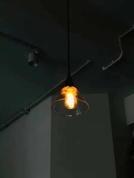 light bulb hanging on ceiling