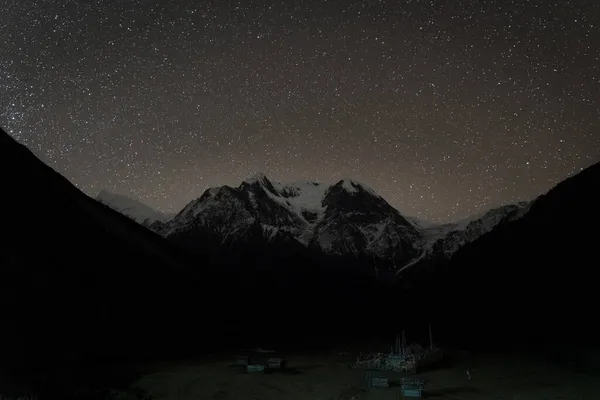 beautiful night view of the mountains