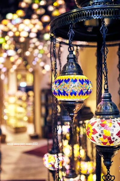 traditional arabic lamps in the market
