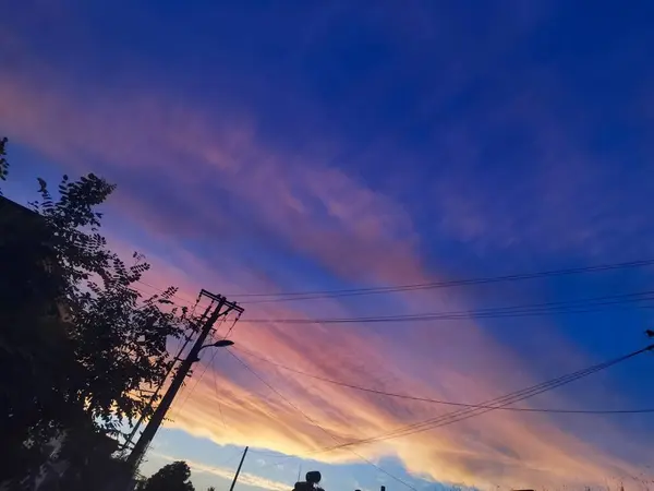 stock image beautiful sunset over the sky