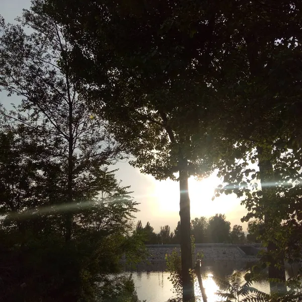 stock image beautiful sunset over the lake