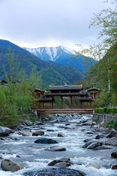 beautiful landscape with a waterfall