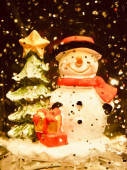 christmas tree with snowman and santa claus