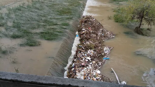 garbage dump in the river