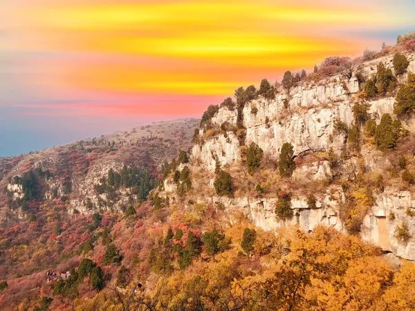 beautiful landscape of the mountains in the autumn season