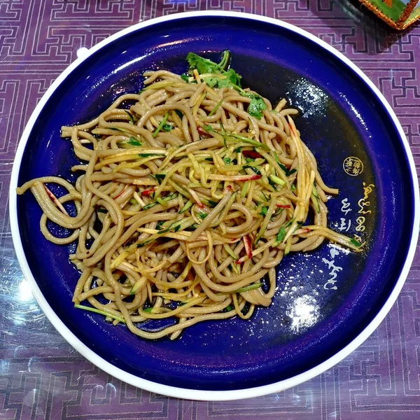 stock image spaghetti with vegetables and spices