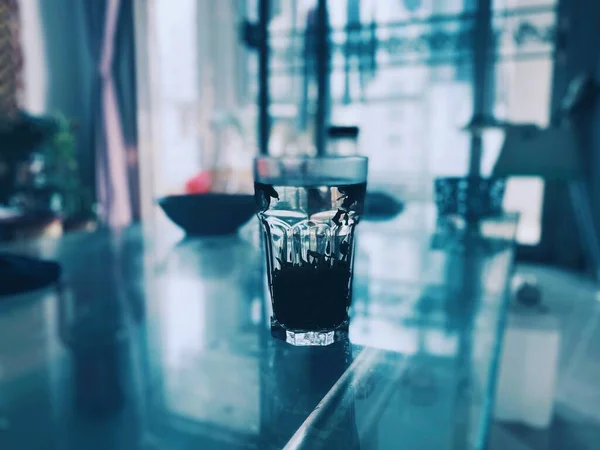 glass of water in the restaurant