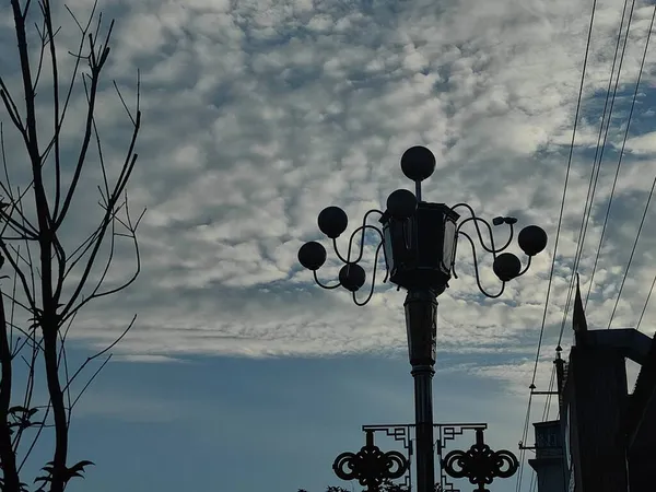 stock image street lamp on the background of the sky