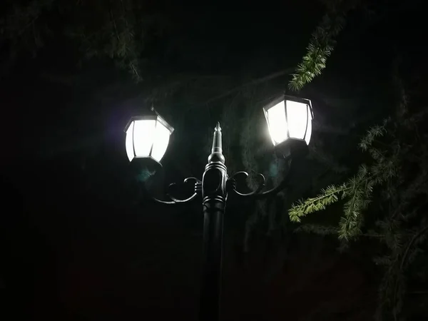 old street lamp in the night