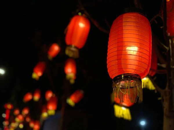 chinese lanterns in the night