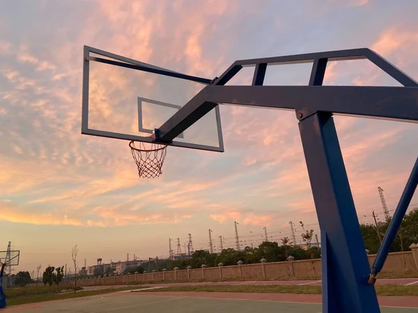 basketball hoop on the stadium