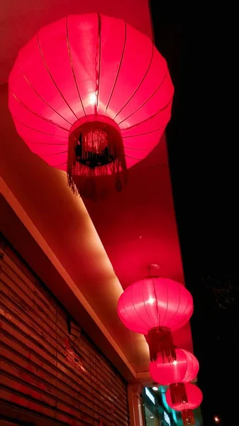 red chinese lantern in the night