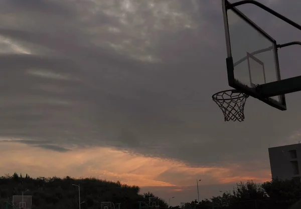 basketball hoop in the field