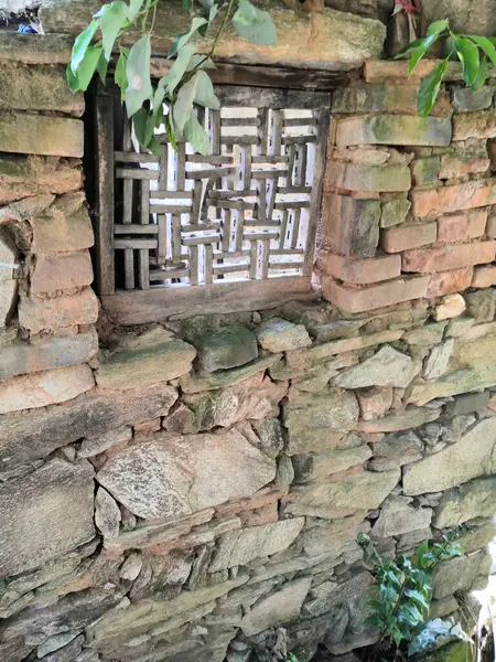 stock image old stone wall in the city