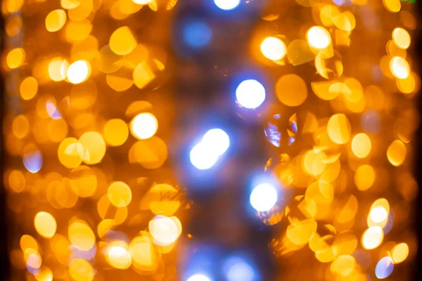 Feestelijke Verlichting Vanaf Nieuwjaar 2022 Decoratieve Lampen Ongefocuste Achtergrond Concept — Stockfoto