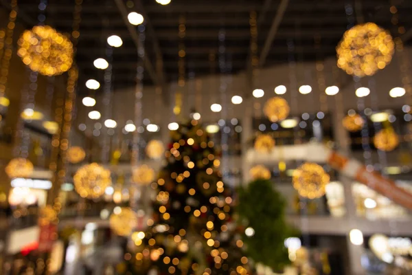 Centro Comercial Preparándose Para Las Vacaciones Navidad Fotografía Interior Desenfocada — Foto de Stock