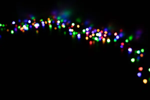 Lámparas Color Desenfocadas Guirnalda Decoración Casera Las Vacaciones Navidad Foto — Foto de Stock