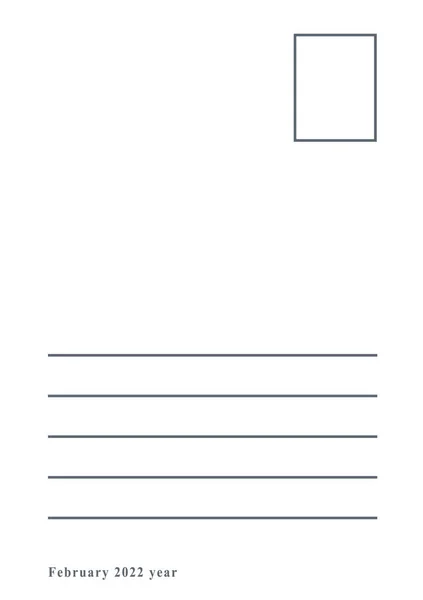 Design Layout Página Minimalismo Carta Postal Verso Com Espaço Para — Fotografia de Stock