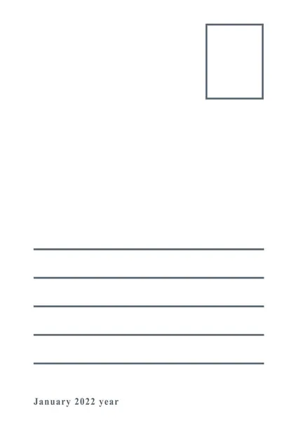 Design Layout Página Minimalismo Carta Postal Verso Com Espaço Para — Fotografia de Stock