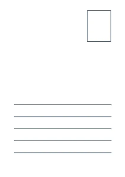 Carta Postal Simples Maquete Padrão Página Layout Fundo Branco Conceito — Fotografia de Stock
