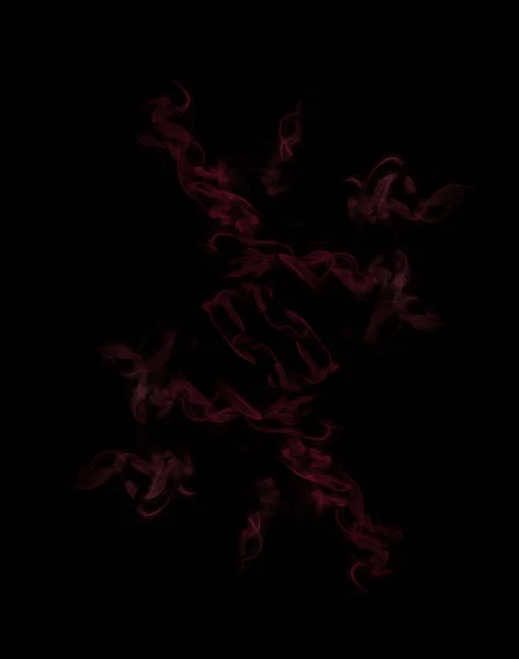 黑色背景图上的红烟爆炸模型概念图 — 图库照片