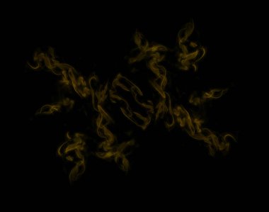 Resmin siyah arkaplan kare biçimi üzerinde sarı duman