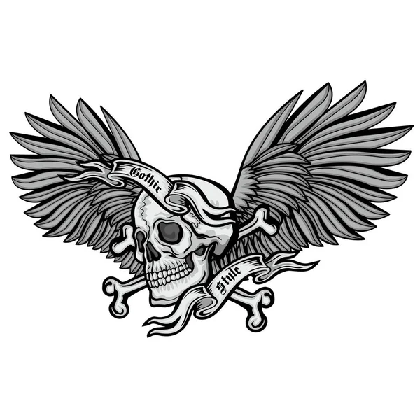 Gothic Sign Skull Aries Grunge Vintage Design Shirts — Stock Vector