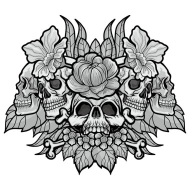 Kafatası ile gotik tabela, grunge vintage tasarım tişörtler