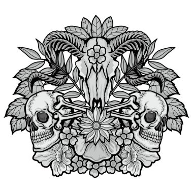 Kafatası ile gotik tabela, grunge vintage tasarım tişörtler