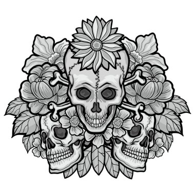 Kafatası ile gotik tabela, grunge vintage tasarım tişörtler