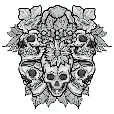 Kafatası ile gotik tabela, grunge vintage tasarım tişörtler