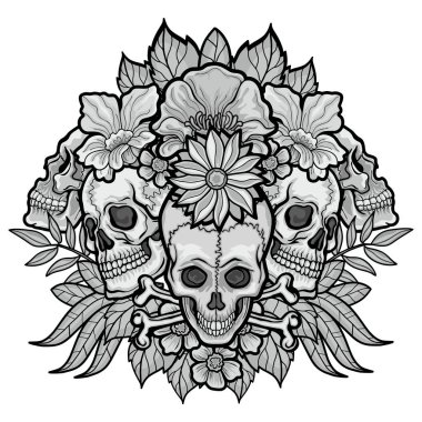 Kafatası ile gotik tabela, grunge vintage tasarım tişörtler