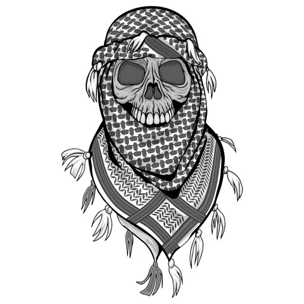 Arap kafatası, grunge vintage tişört tasarımı