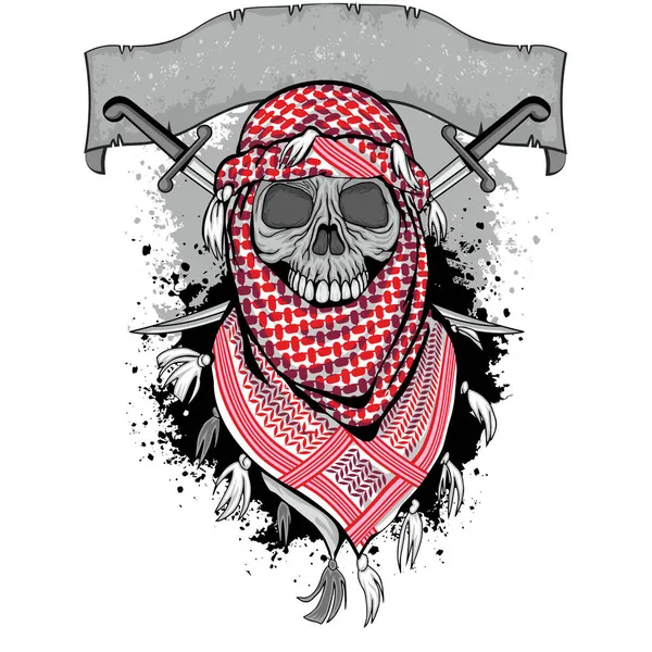 Arap kafatası, grunge vintage tişört tasarımı