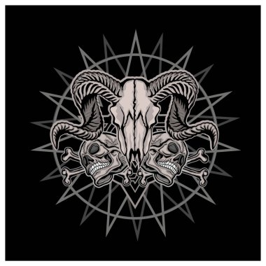 Kafatası ile gotik tabela, grunge vintage tasarım tişörtler