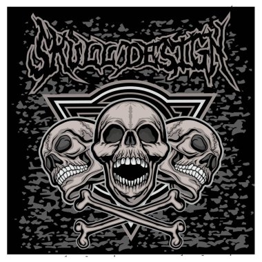 Kafatası ile gotik tabela, grunge vintage tasarım tişörtler