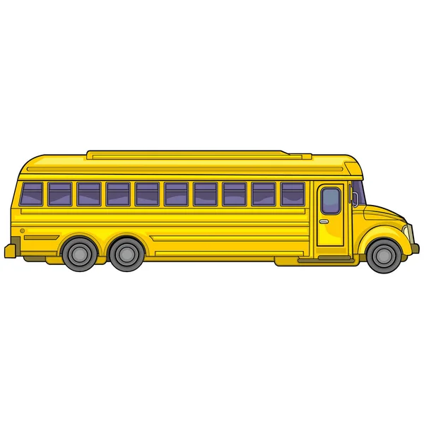Autocarro Escolar Amarelo Vetor Plano — Vetor de Stock