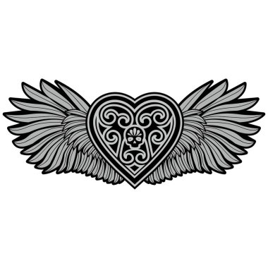 Kalpli sevgililer günü kafatası, grunge marka tişörtler.