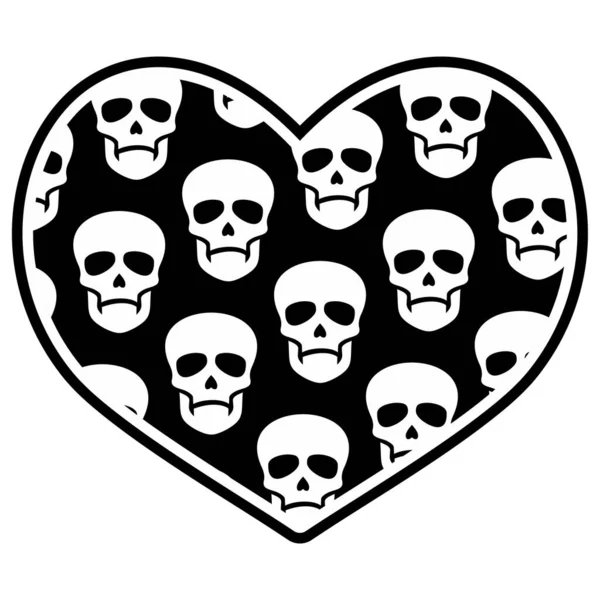 Valentine Κρανίο Καρδιά Grunge Vintage Σχεδιασμό Πουκάμισα — Διανυσματικό Αρχείο