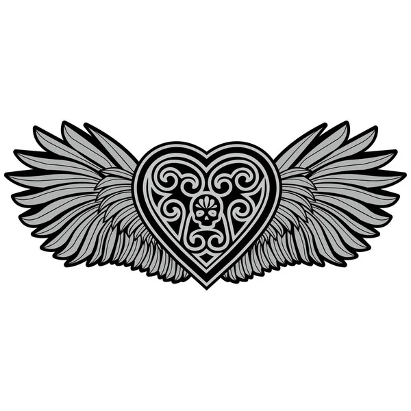 Kalpli sevgililer günü kafatası, grunge marka tişörtler.