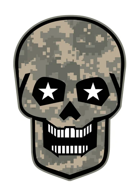 Emblema Militar Com Crânio Grunge Vintage Design Shirts —  Vetores de Stock