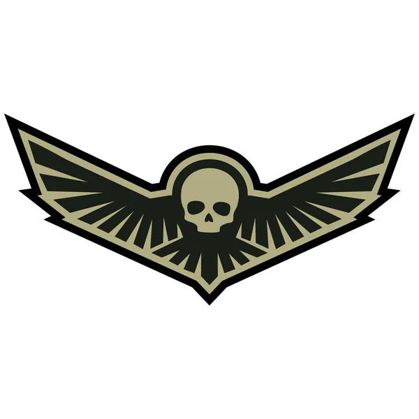 Emblema Militar Con Alas Cráneo Camisetas Diseño Vintage Grunge — Archivo Imágenes Vectoriales