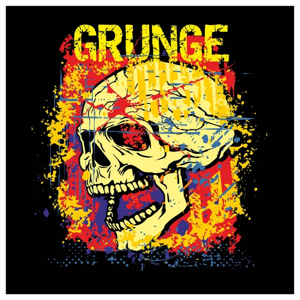Gotycki Znak Czaszką Grunge Vintage Design Koszulki — Wektor stockowy