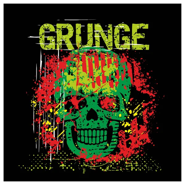 Sinal Gótico Com Crânio Grunge Vintage Design Shirts — Vetor de Stock